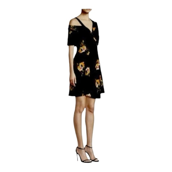 A.L.C. Lucia Floral Print Silk Cold Shoulder Dress NWOT - Picture 7 of 8